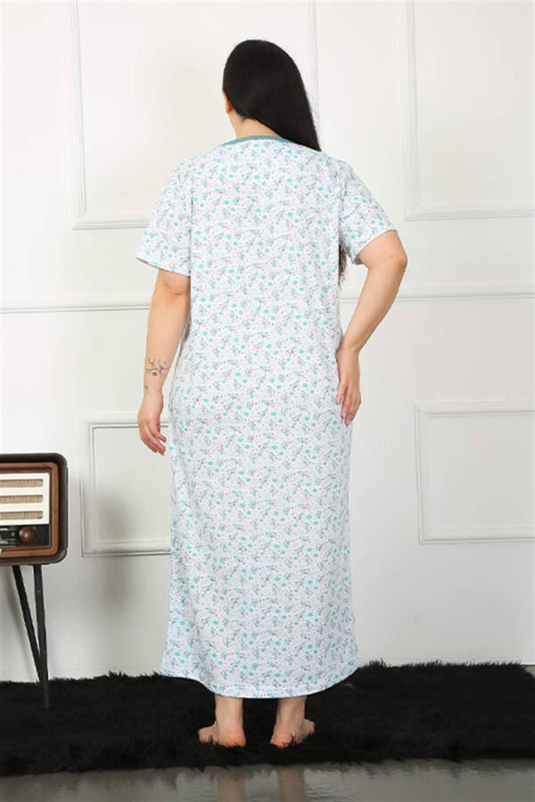 Short Sleeve Green Maternity Nightgown 1352 - 6