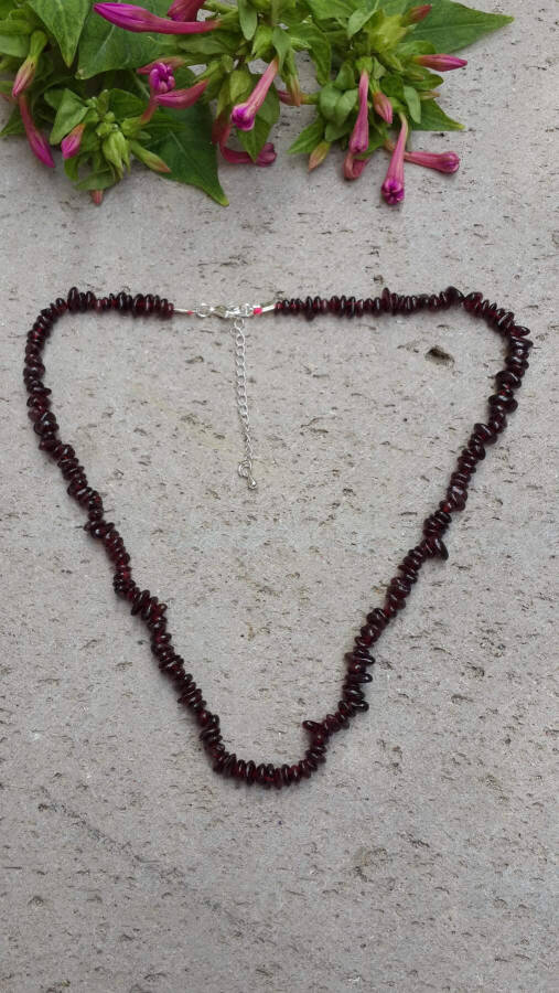 Short Sport Necklace with Natural Ruby Stone - 2