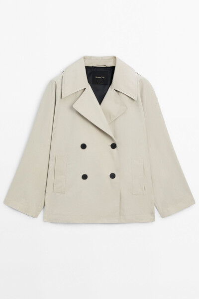 Short trench coat with pleats - 14