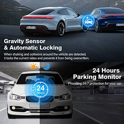 SHRINLUCK 2K Dual Dash Camera for Cars, Free 64G SD Card, FHD 2K+1080P Dash Cam Front and Rear, 3.2'' IPS Screen, 176° Wide Angle Dashcam, 24H Parking Monitor, G-Sensor, Loop Recording, Night Vision, WDR - 12