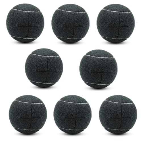 SHYUJAJIE 8 PCS Precut Walker Tennis Balls for Furniture Legs and Floor Protection, Heavy Duty Long Lasting Felt Pad Glide Coverings for Chair (Black) - 1