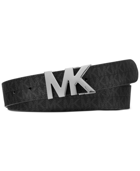 Signature Reversible Logo Buckle Belt Black/Black - 5