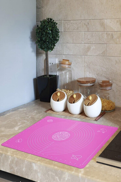 Silicone Rolling Mat with Scale Heat Resistant Dough Mat Kitchen Oven Liner Light Purple 50X40 cm - 11