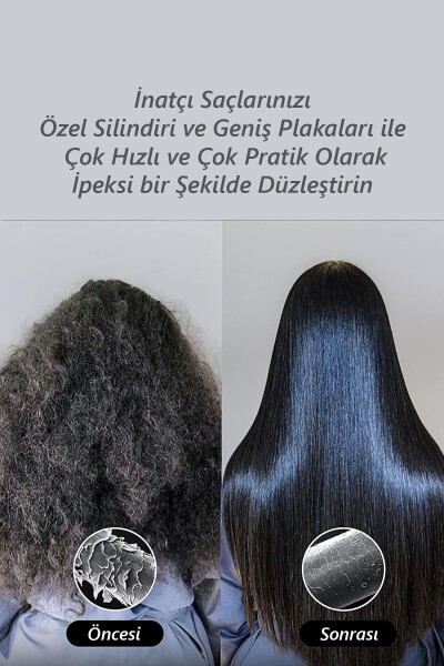 Silindirli Extra Geniş Yüzeyli Saç Düzleştirici (İNATÇI ZOR SAÇLAR İÇİN) - 3