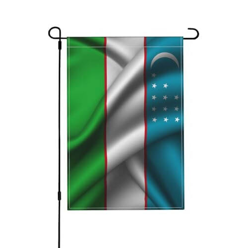 Silk Style Flag Of Uzbekistan Garden Flags For Outside 12x18 Inch Double Sided Garden Flag Home Lawn Decor Flag Holiday Seasonal Welcome Flags - 1