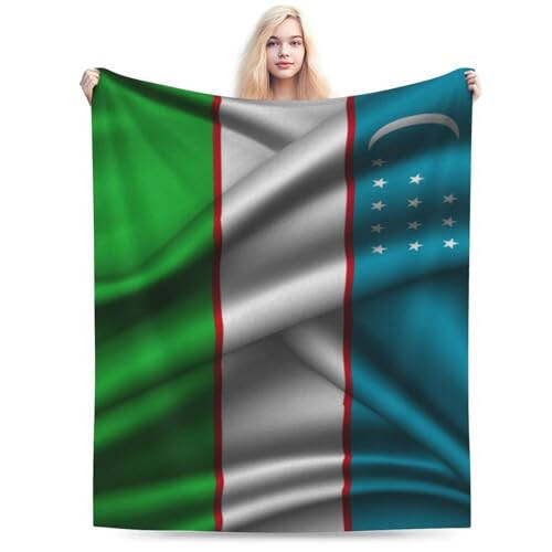 Silk Style Flag of Uzbekistan Throw Blanket 60