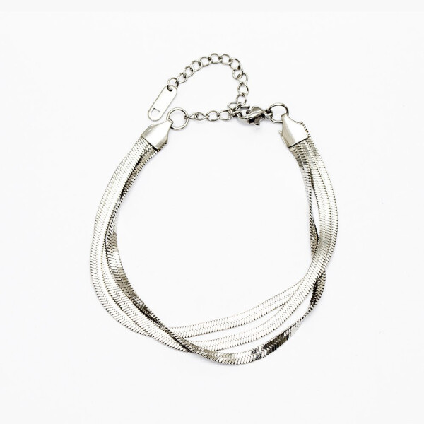 Silver Color Tarnish-Resistant Metal Snake Chain Women's Bracelet - 6