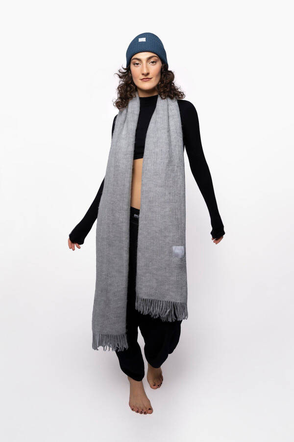 Silver Oversize Scarf - 1