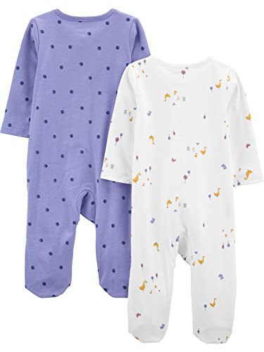 Simple Joys by Carter's Baby Girls' Cotton Footed Sleep and Play, Pack of 2 - 32