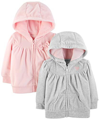 Simple Joys by Carter's Girls' 2-Pack Fleece Full Zip Hoodies - 1