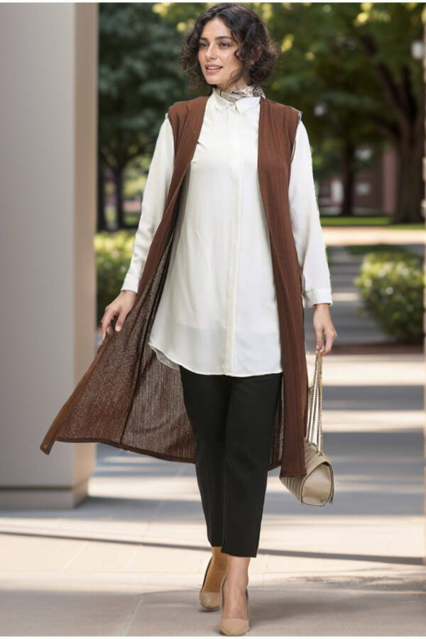 Simple Long Cardigan, Plus Size Vest, Mom Vest - 1