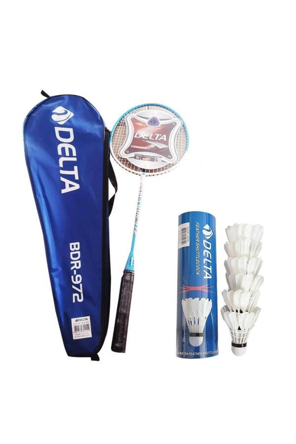 Single Badminton Racket + Badminton Bag + Set of 6 Goose Feather Deluxe Badminton Balls - 3