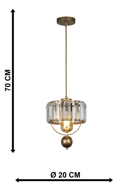 Single Gallon Lux Crystal Vintage Pendant Chandelier - 5