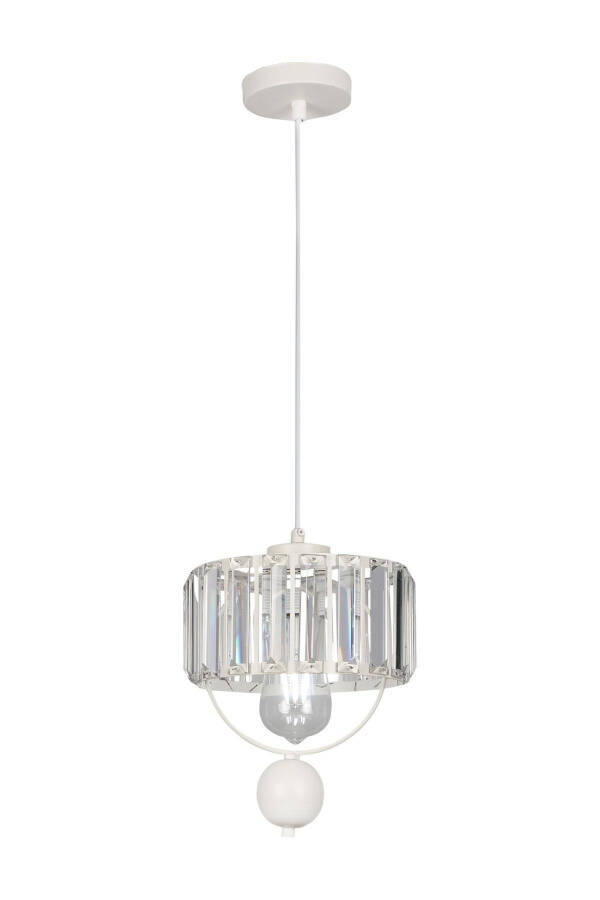 Single Galon Lux Crystal White Chandelier - 3