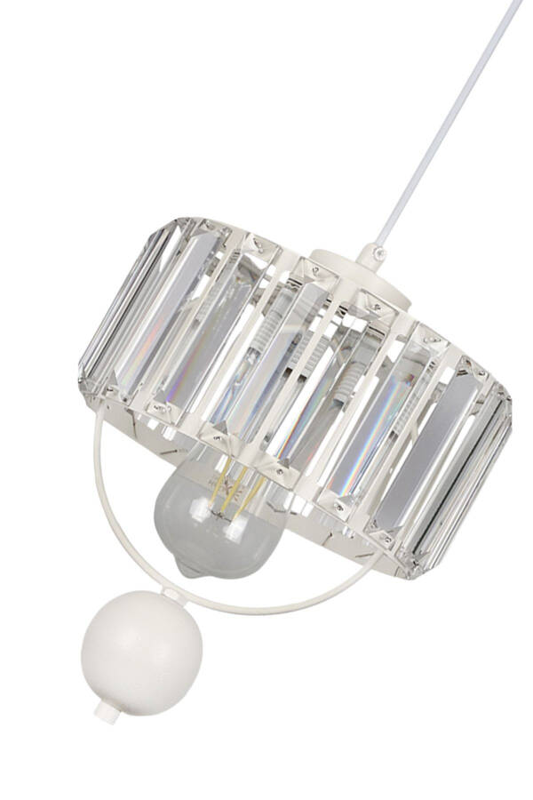 Single Galon Lux Crystal White Chandelier - 4