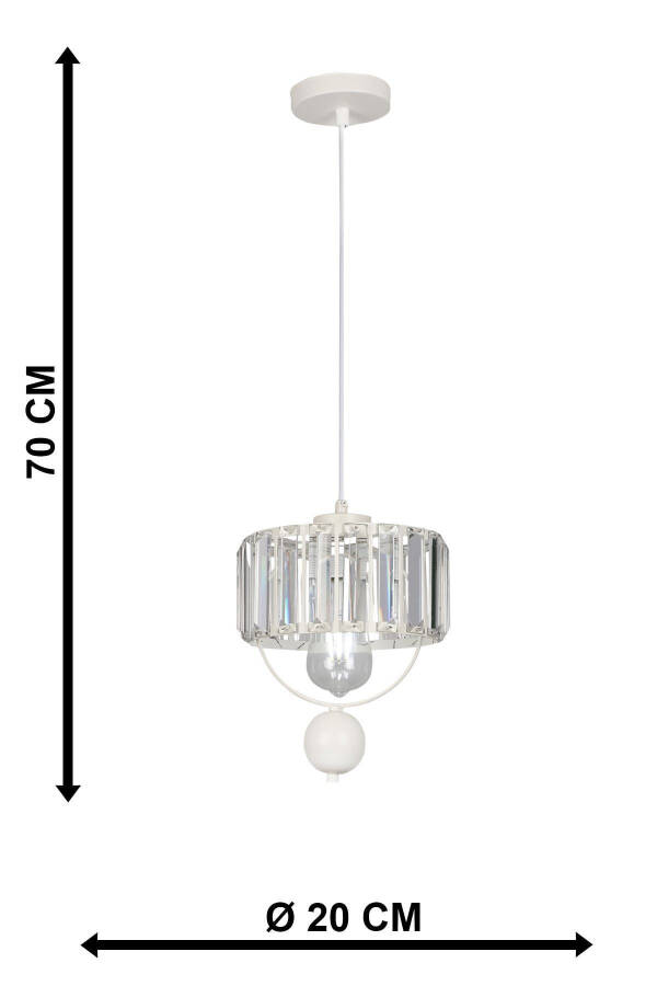 Single Galon Lux Crystal White Chandelier - 5