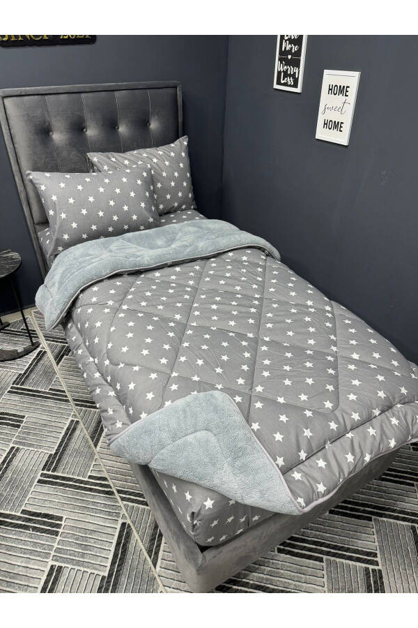 Single Welsoft Puffy Bedding Set (Fitted Sheet) Anthracite Star - 4