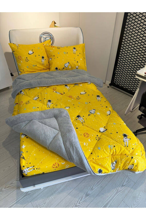 Single Welsoft Puffy Sleep Set (With Fitted Sheet) Space Yellow - 7