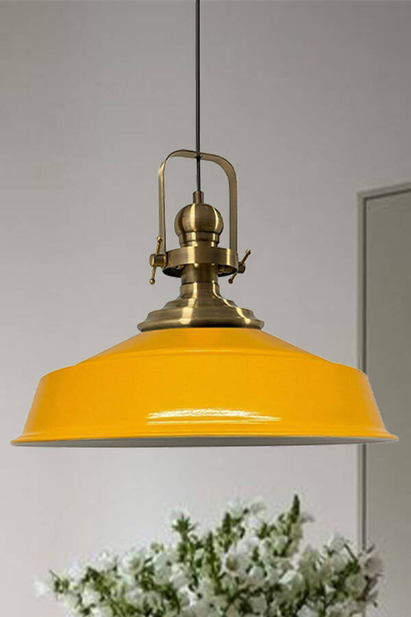 Single Yellow Nobility Chandelier Antique Head Retro Pendant Lamp Restaurant Cafe Hall Chandeliers - 25