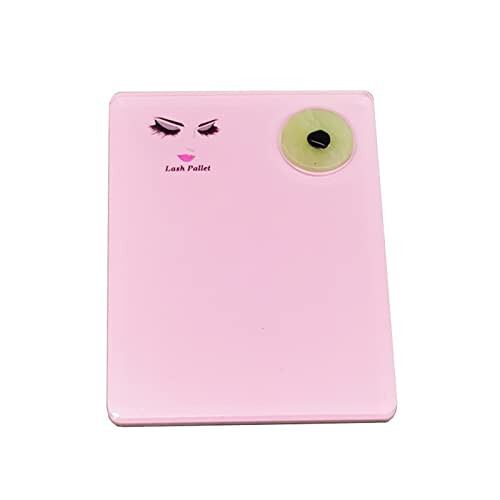 Sisiter 2-in-1 Acrylic Eyelash Extension Pallet + Round Jade Stone Set Eyelash Grafting Tool Pad Lash Tray Gasket (Pink) - 7