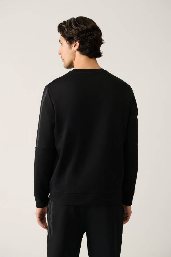 Siyah Bisiklet Yaka Sweatshirt - 4