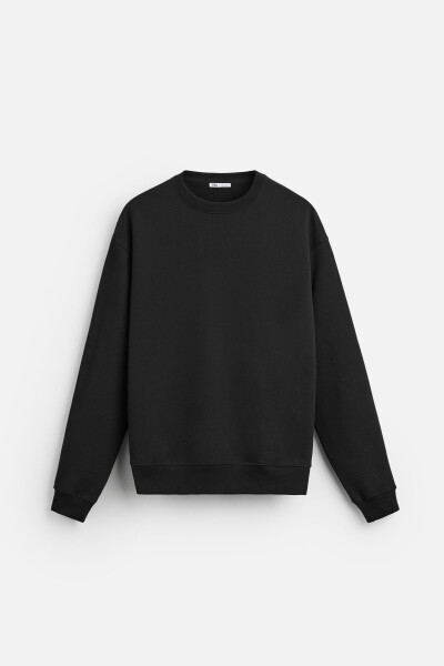 Siyah bisiklet yaka sweatshirt - 16