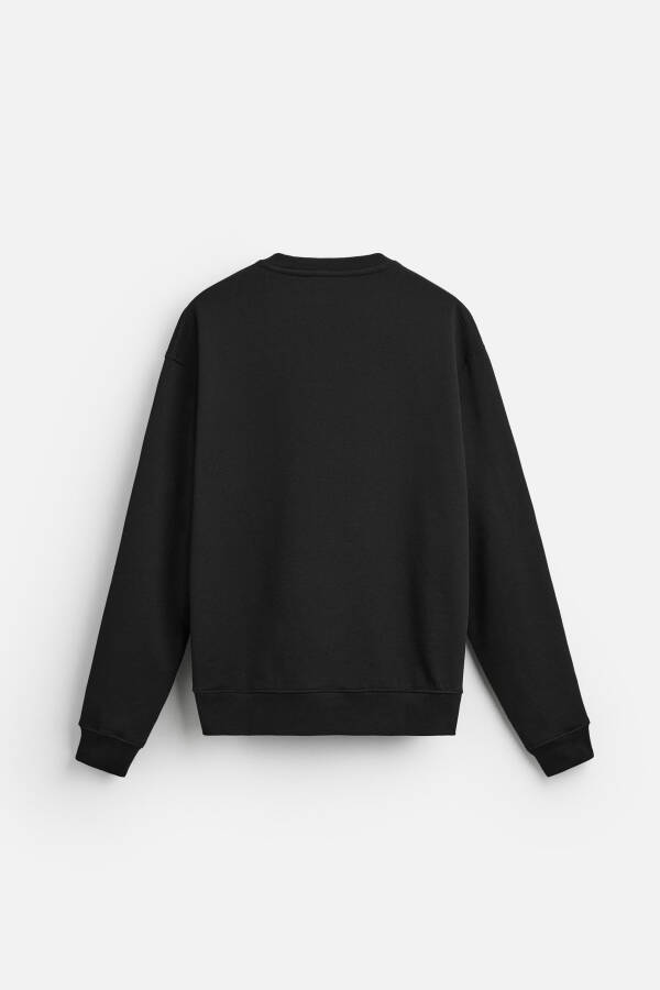 Siyah bisiklet yaka sweatshirt - 17