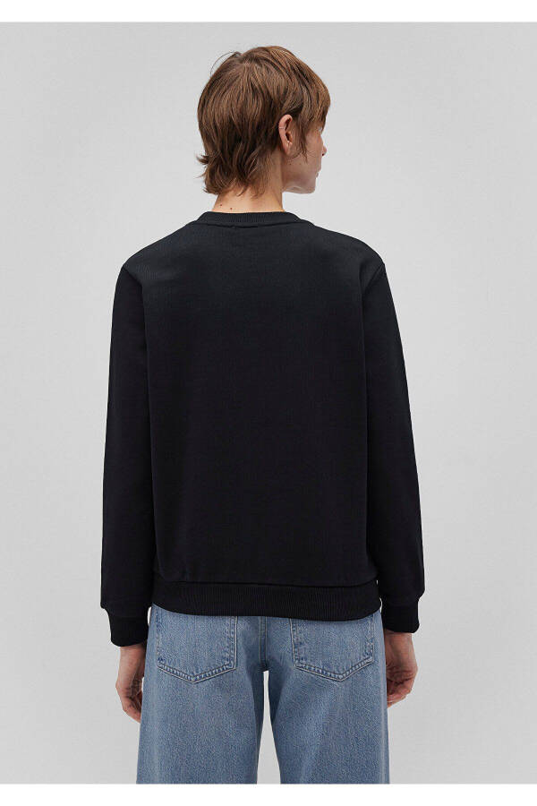 Siyah bisiklet yaka sweatshirt (1S10183-900) - 4