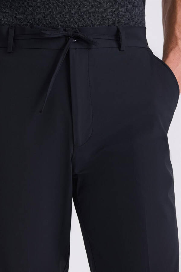 Siyah Comfort Fit Beli Lastikli Spor Pantolon - 3