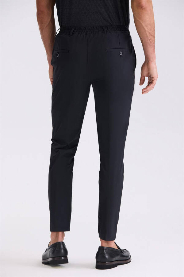 Siyah Comfort Fit Beli Lastikli Spor Pantolon - 4