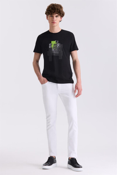 Siyah Slim Fit Bisiklet Yaka T-Shirt - 2