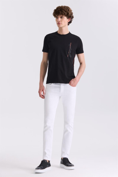 Siyah Slim Fit Bisiklet Yaka T-Shirt - 2