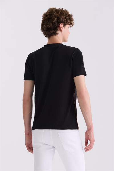 Siyah Slim Fit Bisiklet Yaka T-Shirt - 4