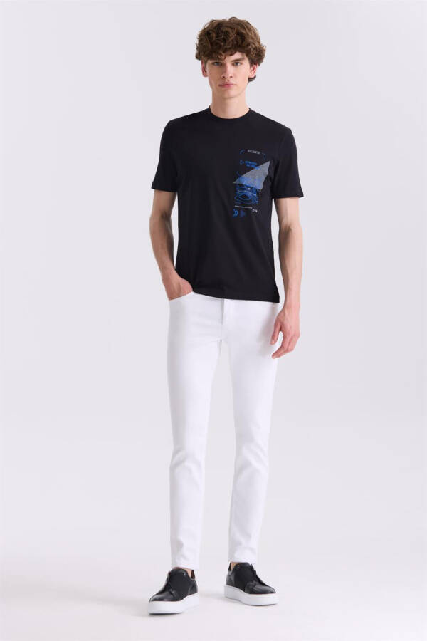 Siyah Slim Fit Bisiklet Yaka T-Shirt - 2