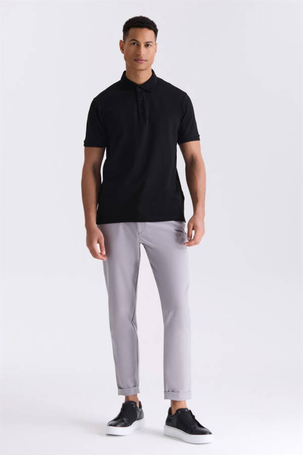 Siyah Slim Fit Polo Yaka T-shirt - 2