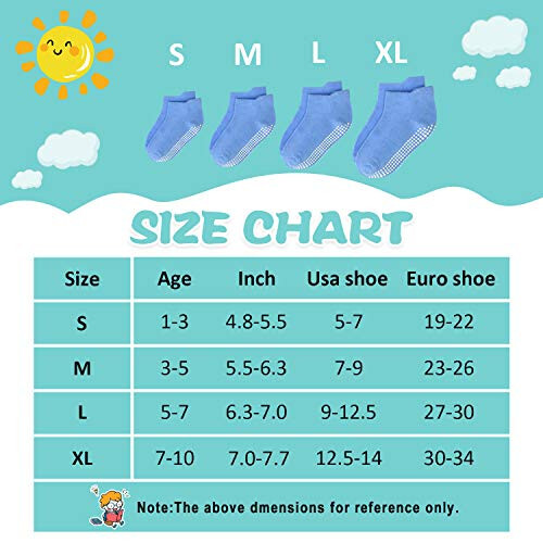 SkiBeaut Toddler Socks Ankle Boys Girls Non Slip Skid Kids Socks 12 Pairs Grips Low Cut Socks for 1-7 Years Children Socks - 48