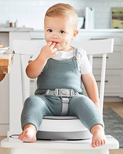 Skip Hop Booster Seat for Dining Table, Sleek Seat Booster, Grey/White - 34