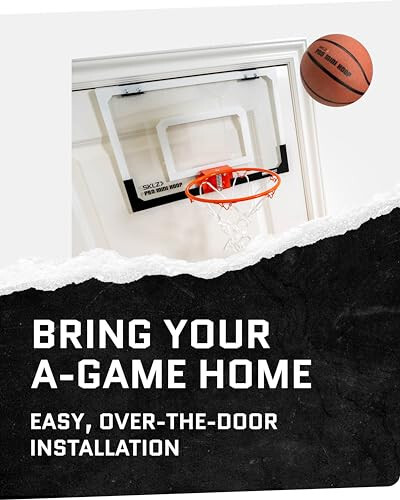 SKLZ Pro Mini Indoor Basketball Hoop - Over The Door – Portable - Great For Home, Dorms, Offices, and Gifts - 6