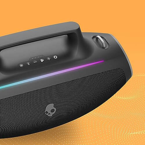 Skullcandy Barrel Bluetooth Boombox Speaker – Water-Resistant Wireless Portable Speaker, with LED Lightshow Mode, 12 Hour Battery, Multi-Link, & USB-C & USB-A Output Charging - 7