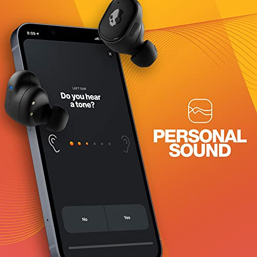 Skullcandy Grind Fuel In-Ear Wireless Earbuds with Wireless Charging, 40 Hr Battery, Skull-iQ, Alexa Enabled, Microphone, Works with iPhone Android and Bluetooth Devices - True Black/Orange - 6