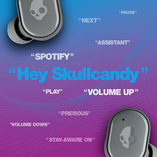 Skullcandy Grind In-Ear Wireless Earbuds, 40 Hr Battery, Skull-iQ, Alexa Enabled, Microphone, Works with iPhone Android and Bluetooth Devices - Chill Grey, S2GTW-P744 - 4