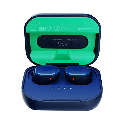 Skullcandy Grind In-Ear Wireless Earbuds, 40 Hr Battery, Skull-iQ, Alexa Enabled, Microphone, Works with iPhone Android and Bluetooth Devices - Dark Blue/Green - 11