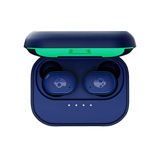 Skullcandy Grind In-Ear Wireless Earbuds, 40 Hr Battery, Skull-iQ, Alexa Enabled, Microphone, Works with iPhone Android and Bluetooth Devices - Dark Blue/Green - 12