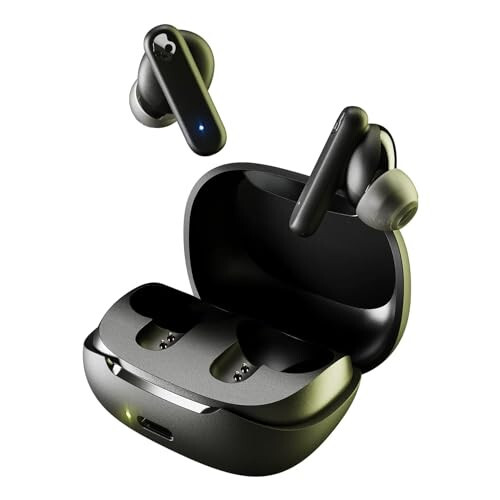 Skullcandy Smokin' Buds In-Ear Wireless Earbuds, 20 Hr Battery, 50% Renewable Plastics, Microphone, Works with iPhone Android and Bluetooth Devices - Black - 1