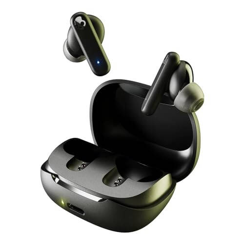 Skullcandy Smokin' Buds Quloq ichiga kiyiladigan Simsiz Quloqchinlar, 20 soatlik Batareya, 50% Qayta Tiklangan Plastik, Mikrofon, iPhone Android va Bluetooth Qurilmalari bilan Ishlaydi - Qora - 1