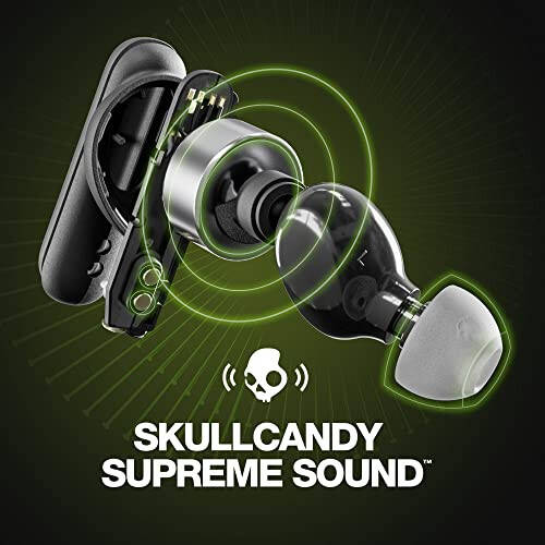 Skullcandy Smokin' Buds Quloq ichiga kiyiladigan Simsiz Quloqchinlar, 20 soatlik Batareya, 50% Qayta Tiklangan Plastik, Mikrofon, iPhone Android va Bluetooth Qurilmalari bilan Ishlaydi - Qora - 3