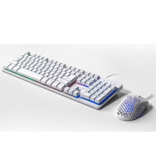 Skytech Gaming Classic RGB Gaming Mouse & Keyboard Combo, Customizable Chroma RGB Lighting, Max 6200 DPI & 104 Keys USB Wired Mouse & Keyboard, Ergonmic Comfortable Feel Design, Color White - 2