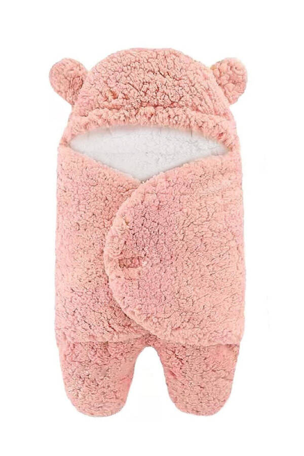 Sleeping Bag Newborn Hooded Swaddle Blanket Plush Baby Outer Swaddle - 12