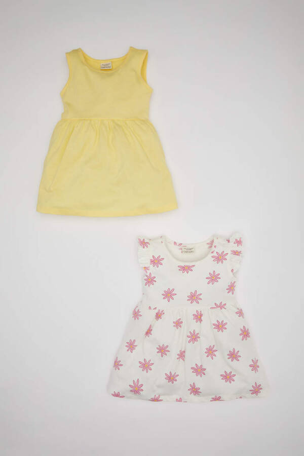 Sleeveless 2-Piece Dress Set with Baby Girl Pattern - 1