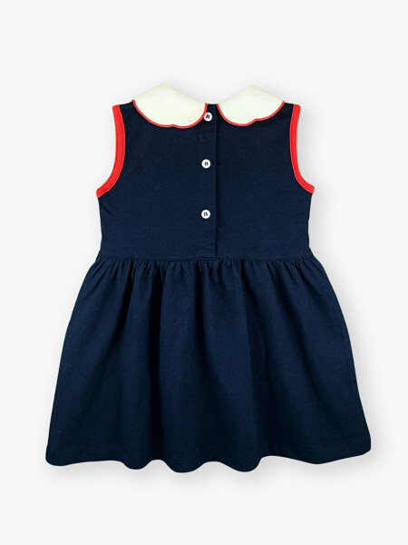 Sleeveless Baby Girl Dress with Baby Collar - 2